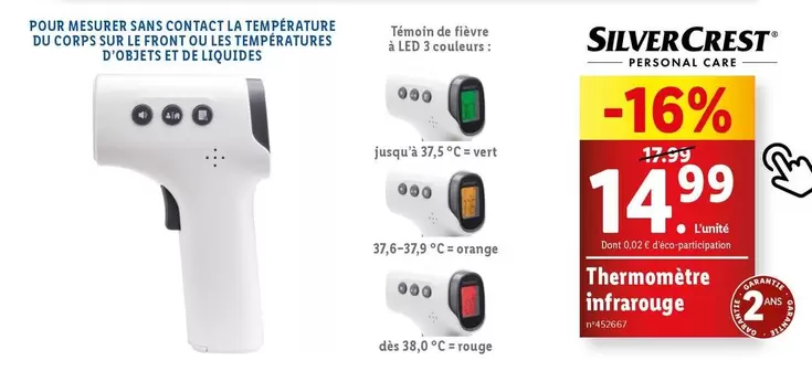 SilverCrest - Thermomètre Infrarouge