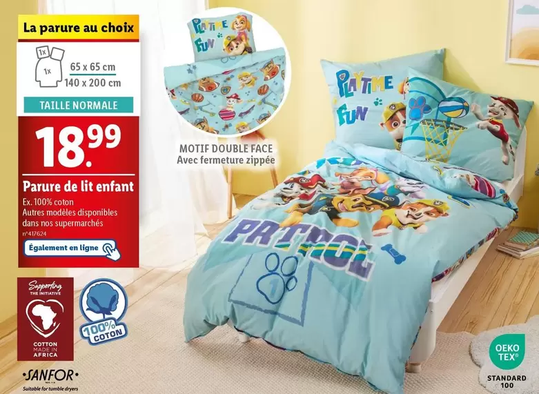 Parure De Lit Enfant offre à 18,99€ sur Lidl