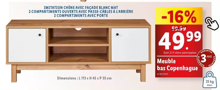 Meuble Bas Copenhague offre à 49,99€ sur Lidl