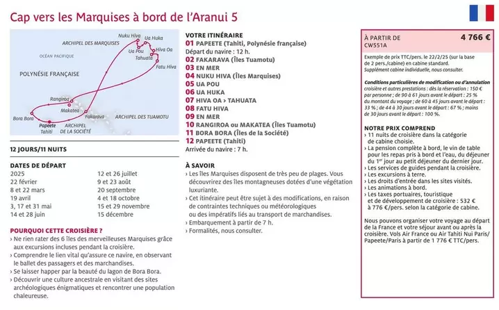 Cap Vers Les Marquises À Bord De L'Aranui 5  offre à 4766€ sur Kuoni