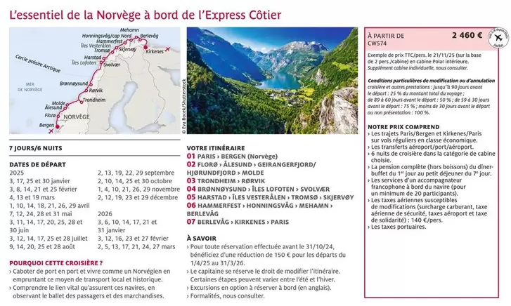 L'Essentiel De La Norvège À Bord De L'Express Côtier  offre à 2460€ sur Kuoni