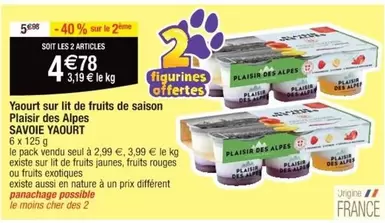 Savoie Yaourt - Yaourt Sur Lit De Fruits De Saison Plaisir Des Alpes offre à 4,78€ sur Cora