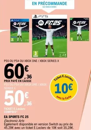 Ea - Sports FC 25 offre à 60,36€ sur E.Leclerc