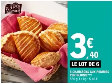 6 Chaussons Aux Pommes Pur Beurre offre à 3,4€ sur E.Leclerc