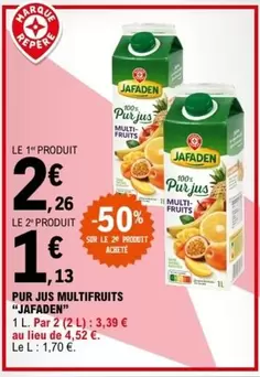 Jafaden - Pur Jus Multifruits offre à 2,26€ sur E.Leclerc