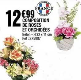 Composition De Roses Et Orchidees