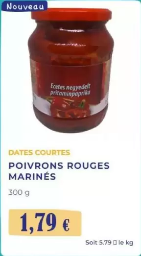 Datés Courtes Poivrons Rouges Marinés offre à 1,79€ sur Noz