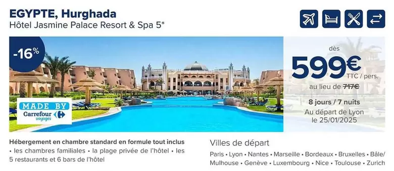 Egypte, Hurghada offre à 599€ sur Carrefour Voyages