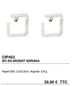 Cip463 Bo En Argent Adriana offre à 39,9€ sur Artisans du Monde
