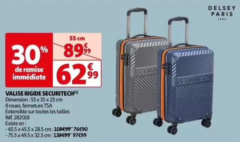 Desley - Valise Rigide Securitech offre à 62,99€ sur Auchan Hypermarché