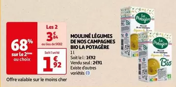 La Potagère - Mouliné Légumes De Nos Campagnes offre à 1,92€ sur Auchan Hypermarché