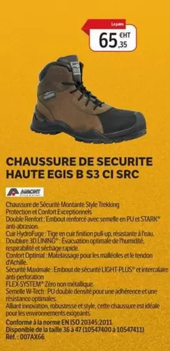 Chaussure De Securite Haute Egis B S3 Ci Src offre à 65,35€ sur DomPro