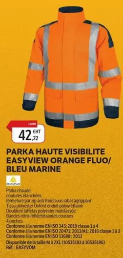 Dompro - Parka Haute Visibilite Easyview Orange Fluo/Bleu Marine offre à 42,22€ sur DomPro