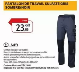 Dompro - Pantalon De Travail Sulfate Gris Sombre/Noir offre à 23,05€ sur DomPro