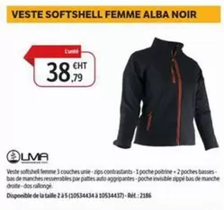 Dompro - Veste Softshell Femme Alba Noir offre à 38,79€ sur DomPro