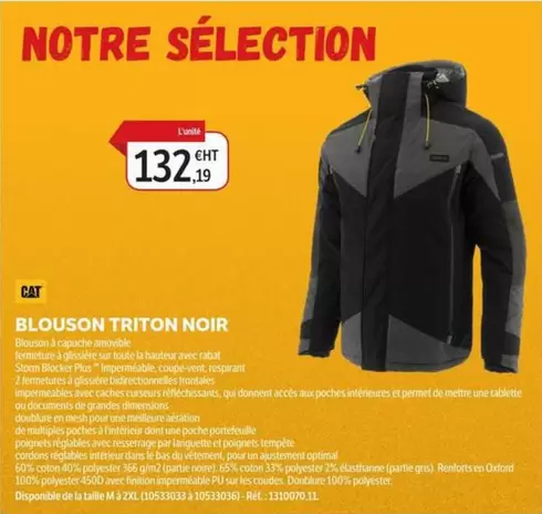 Dompro - Blouson Triton Noir offre à 132,19€ sur DomPro