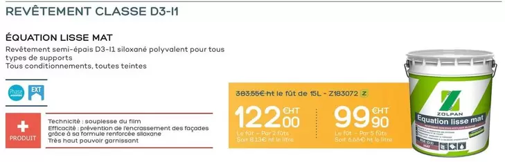 Zolpan - Équation Lisse Mat  offre à 122€ sur Tollens