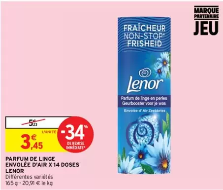 lenor - parfum de linge envolée d'air x 14 doses