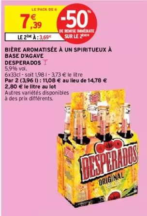 Desperados : Bière Aromatisée au Spritueux à Base d'Agave - Une expérience unique et rafraîchissante