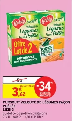 Liebig - Velouté de Légumes Façon Poêlée : une délicieuse soupe onctueuse à savourer !