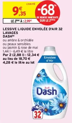 Dash - Lessive Liquide Envolée D'air 32 Lavages