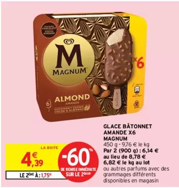 Magnum - Glace Bâtonnet Amande X6