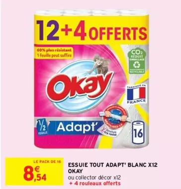 Okay - Essuie Tout Adapt Blanc X12