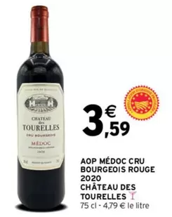 Bourgeois Château Des Tourelles AOP Médoc Cru Rouge 2020 - Vin Rouge d'exception, riche et élégant