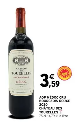 Bourgeois Château Des Tourelles AOP Médoc Cru Rouge 2020 - Vin Rouge d'exception