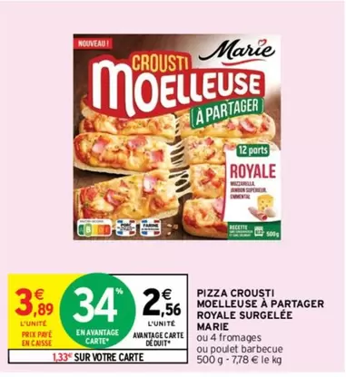 Marie - Pizza Crousti Moelleuse Royale à Partager - Promo Surgelée Délicieuse