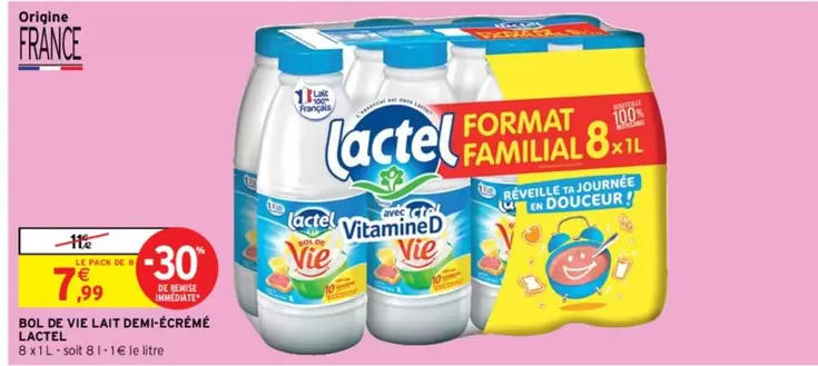 Lactel - Bol De Ve Lait Demi-écrémé