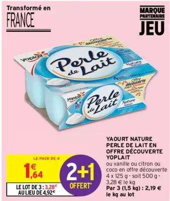 yoplait - offre découverte yaourt nature perle de lait