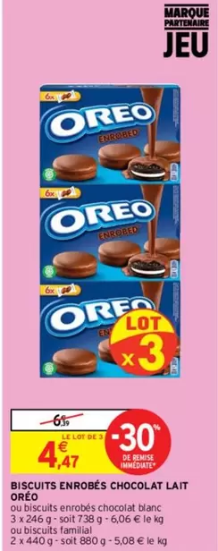 oreo - biscuits enrobés chocolat lait