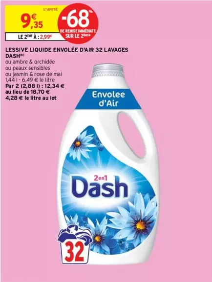 Dash - Lessive Liquide Envolée D'air 32 Lavages