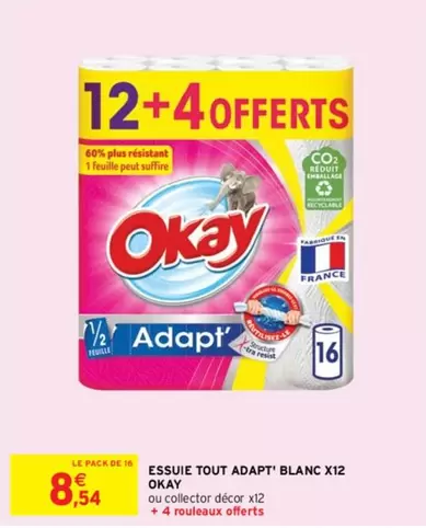 Okay - Essuie Tout Adapt Blanc X12