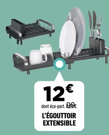 L'égouttoir Extensible offre à 12€ sur Centrakor