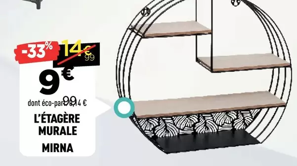 L'etagere Murale offre à 9€ sur Centrakor