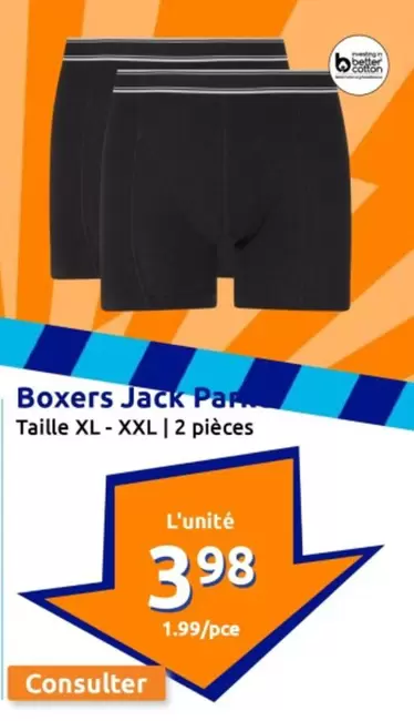 Boxers Jack Par offre à 3,98€ sur Action