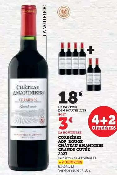 Château Mandiers - Corbières AOP Rouge Grande Cuvée 2023 : Une expérience unique en rouge, à découvrir absolument !