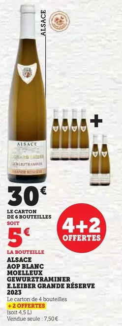 Eduard Leiber Alsace AOP Blanc Moelleux Gewurztraminer Grande Réserve 2023 - Un délice sucré en promotion!