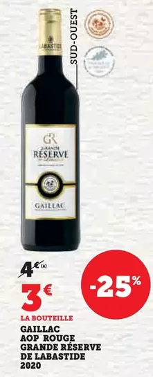 De Labastide - Gaillac AOP Rouge Grande Réserve 2020 : Un vin d'exception à découvrir !