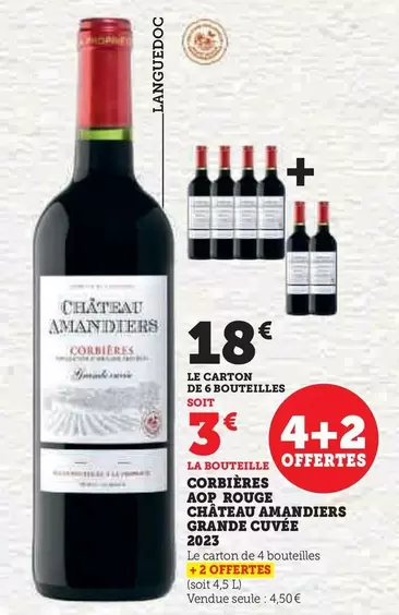 Chateau Amanders - Corbières AOP Rouge Grande Cuvée 2023 : Un vin d'exception à découvrir!