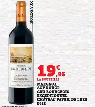 Château Paveil De Luze 2022 - Margaux AOP Rouge Cru Bourgeois Exceptionnel en Promotion