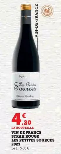 Les Petites Sources - Vin De France Syrah Rouge 2023 : Un vin rouge d'exception à découvrir