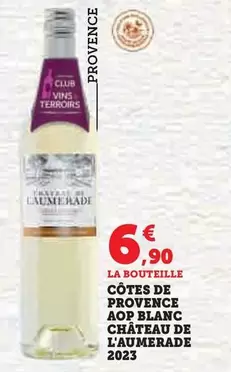 Château De L'Aumerade - Côtes De Provence AOP Blanc : Vin blanc élégant et raffiné, parfait pour vos apéritifs et repas.