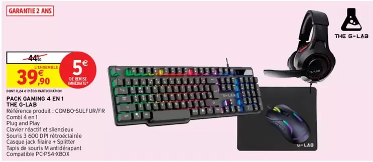 The C-lab - Pack Gaming 4 En 1 offre à 39,9€ sur Intermarché