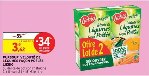 Liebig - Pursoup Velouté De Légumes Façon Poêlée offre à 3,62€ sur Intermarché