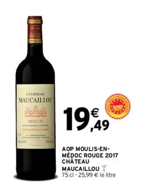 Château Maucaillou AOP Moulis-en-Médoc Rouge 2017 - Un Rouge d'Excellence à Découvrir!