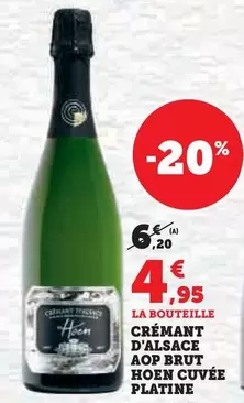 Crémant D'Alsace AOP Brut Hoen Cuvée Platine offre à 4,95€ sur U Express