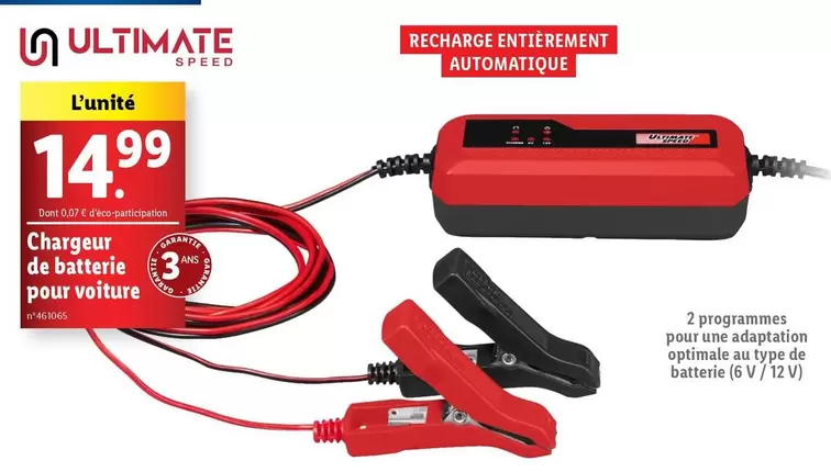 ultimate speed - chargeur de batterie pour voiture